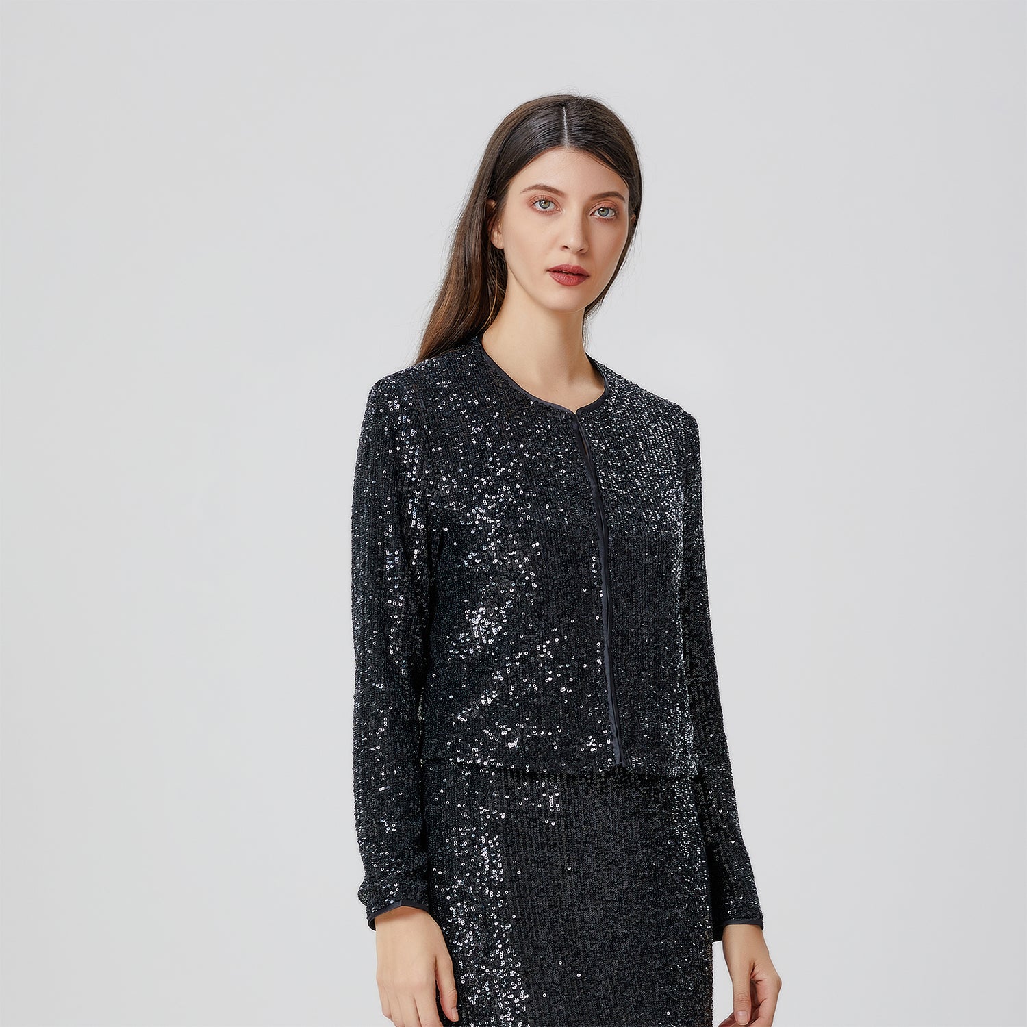 Veste à strass et col rond