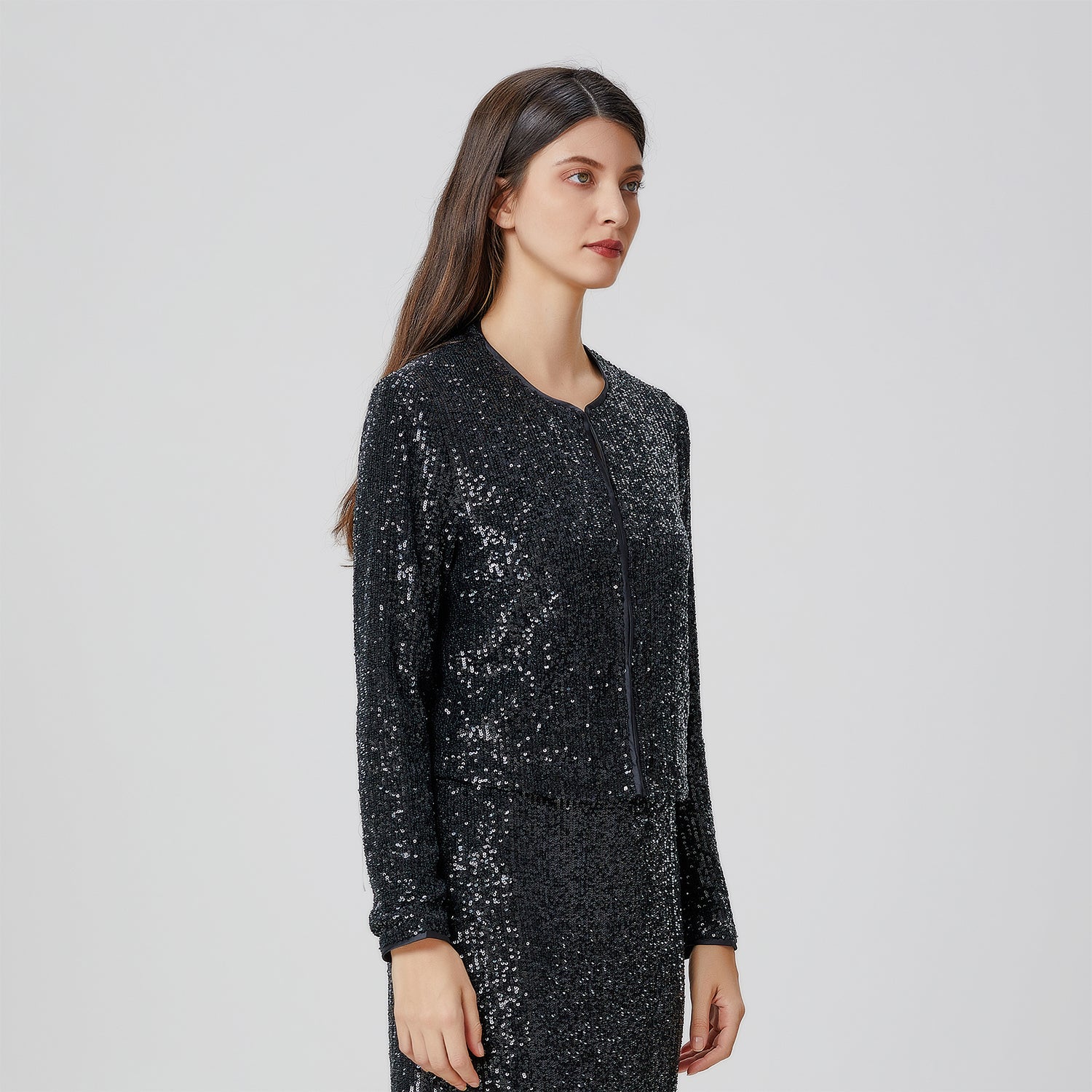 Veste à strass et col rond