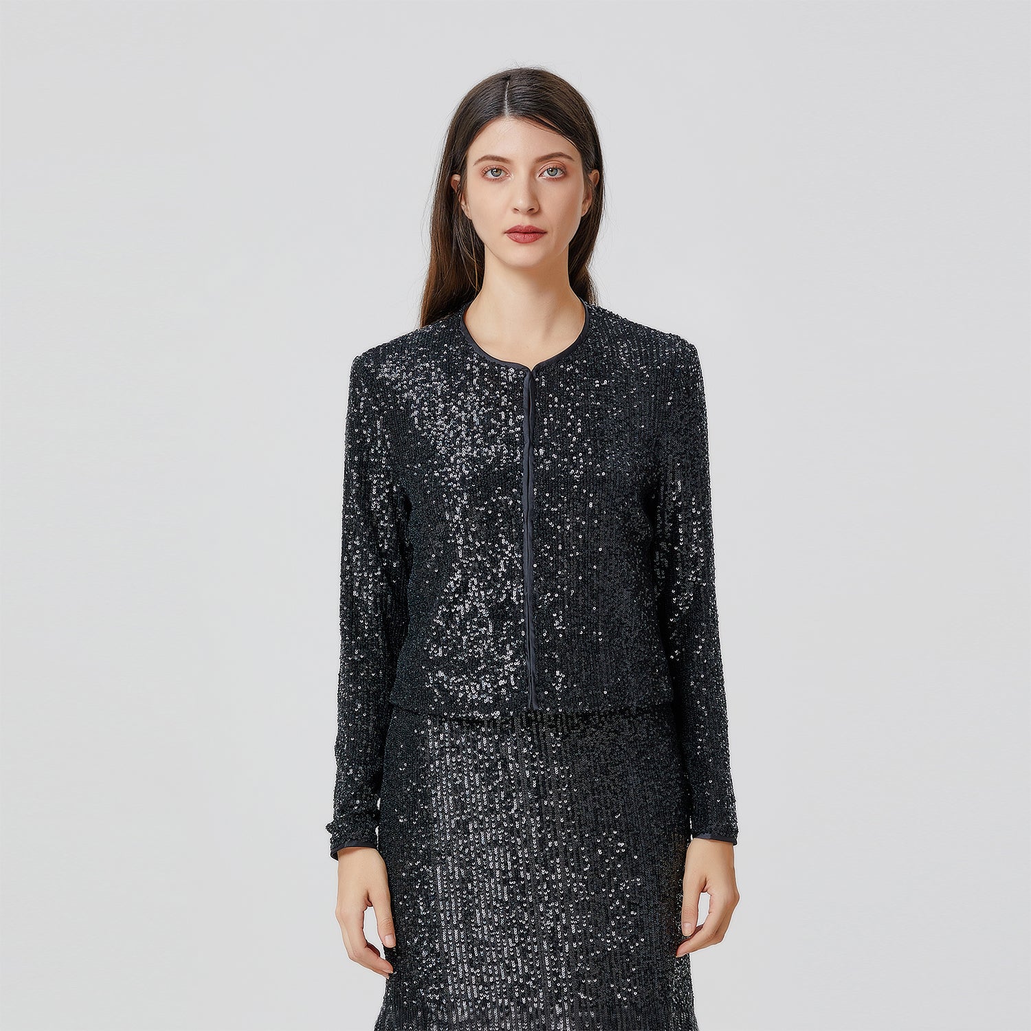 Veste à strass et col rond