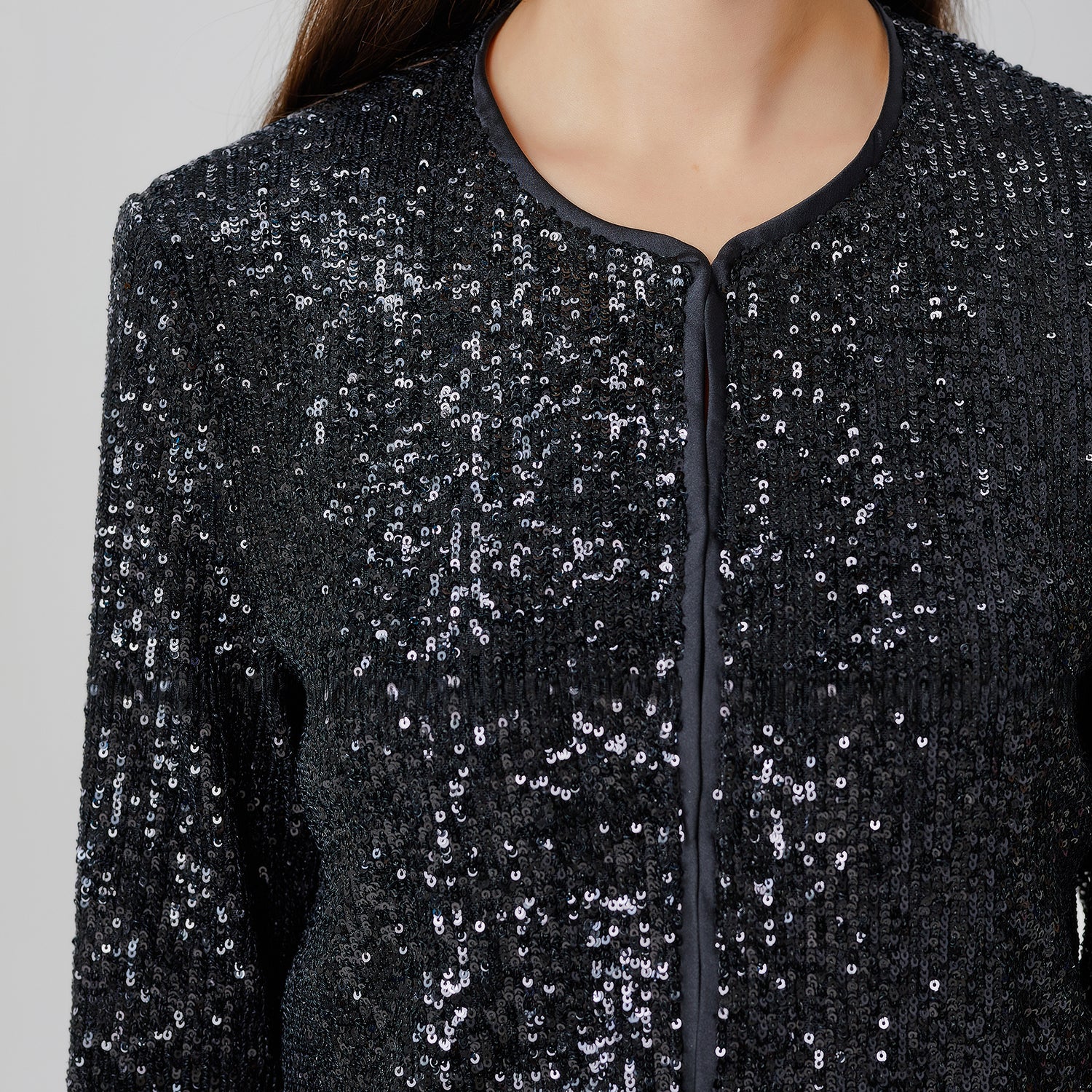 Veste à strass et col rond