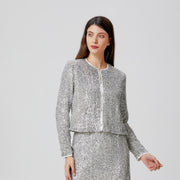 Veste à strass et col rond