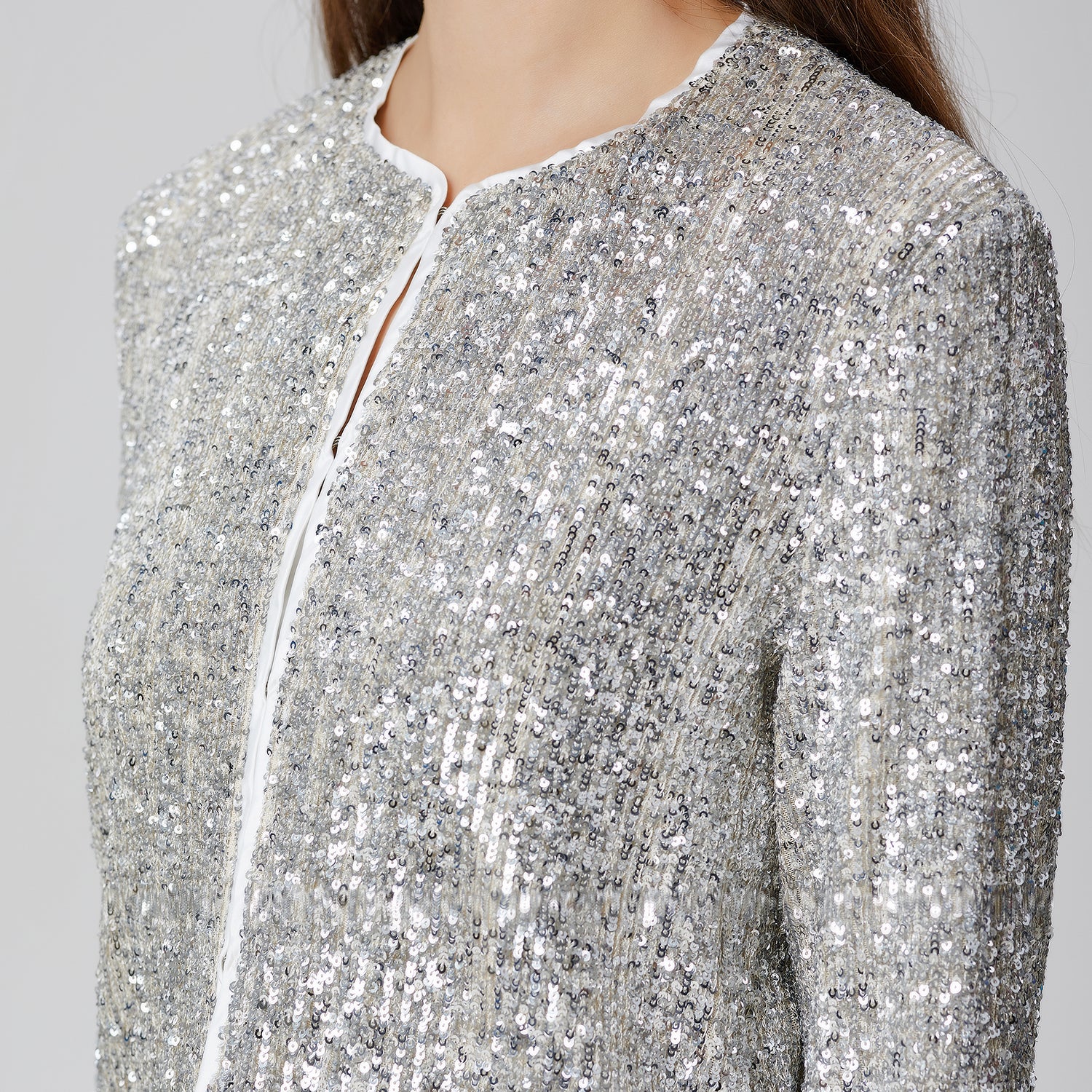 Veste à strass et col rond