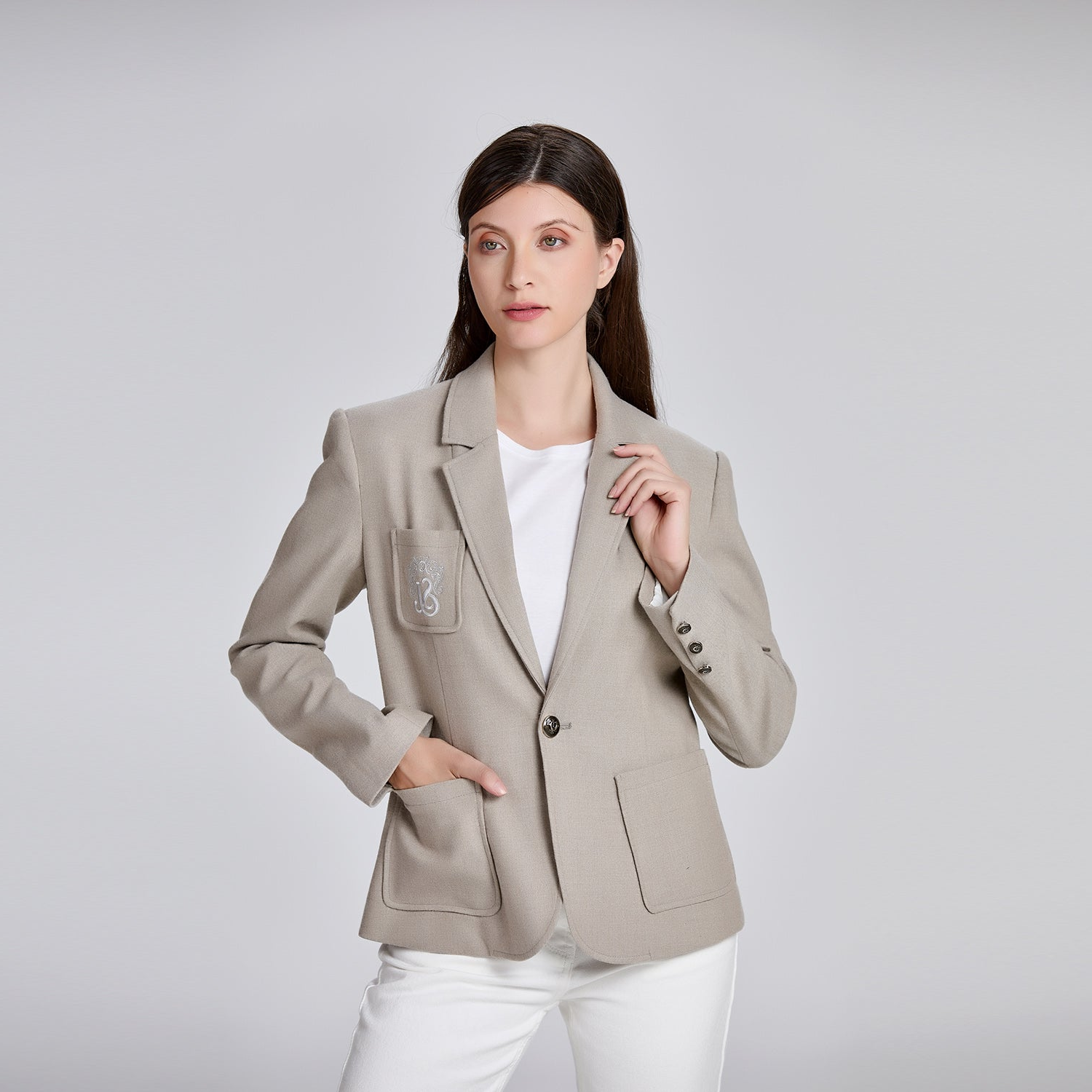 Blazer tailleur avec écusson - Smart & Joy