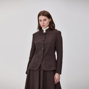 Veste tailleur à col Mao