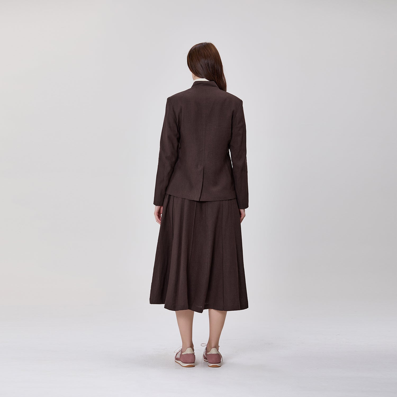 Veste tailleur à col Mao
