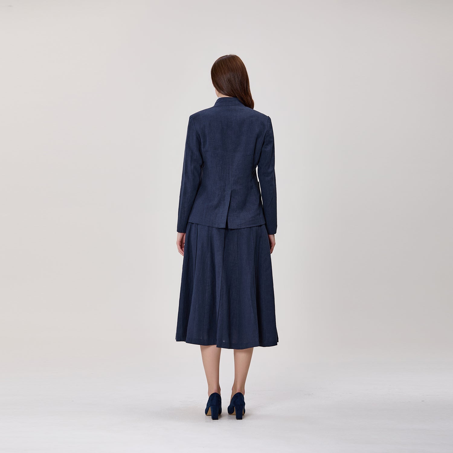 Veste tailleur à col Mao
