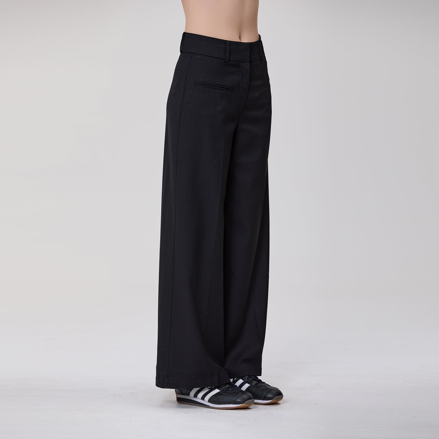Pantalon de tailleur large à plis