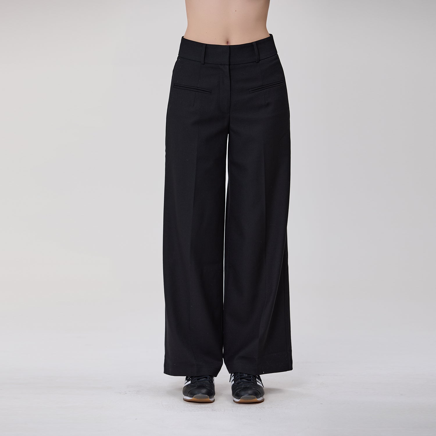 Pantalon de tailleur large à plis