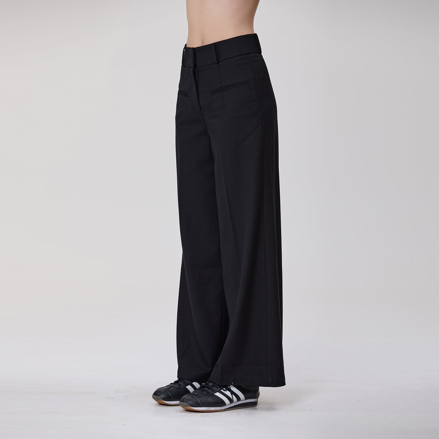 Pantalon de tailleur large à plis
