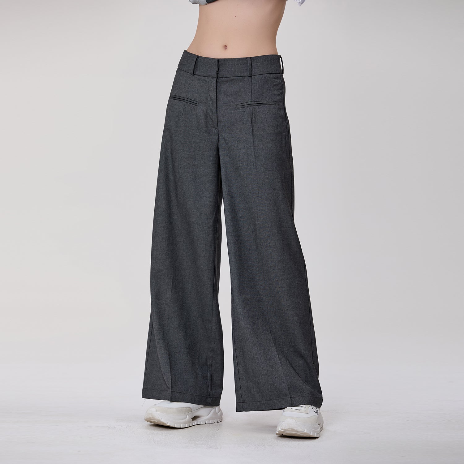 Pantalon de tailleur large à plis