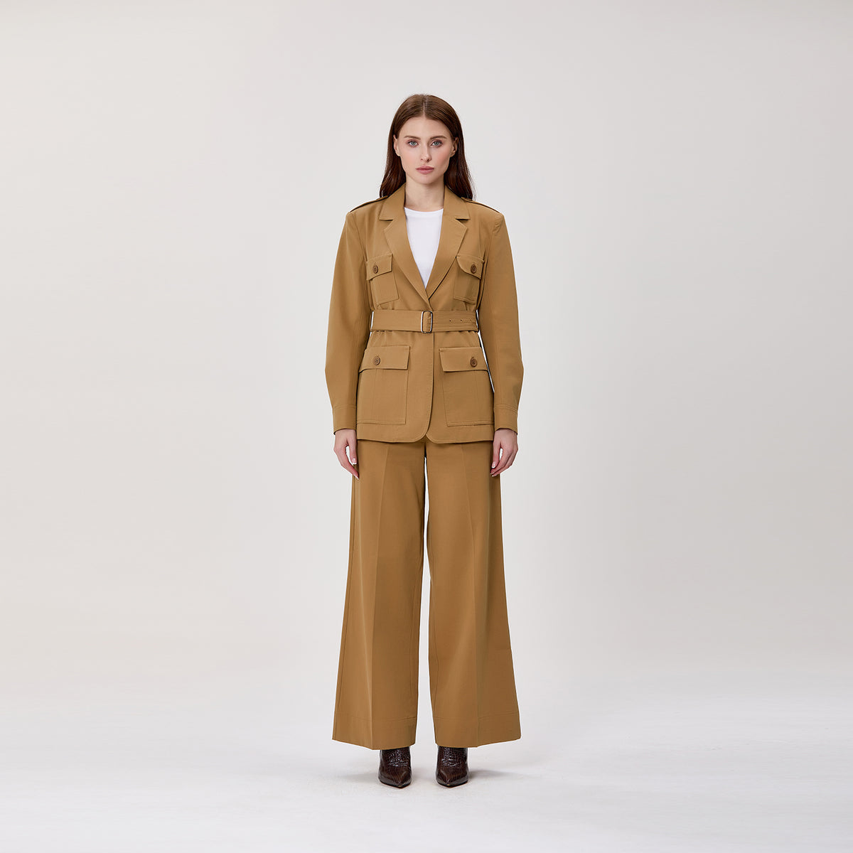 Veste Saharienne à Ceinture et Poches à Rabat
