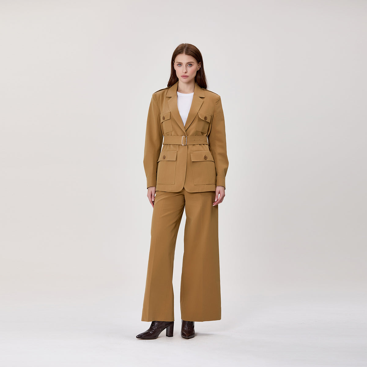 Veste Saharienne à Ceinture et Poches à Rabat
