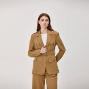 Veste Saharienne à Ceinture et Poches à Rabat