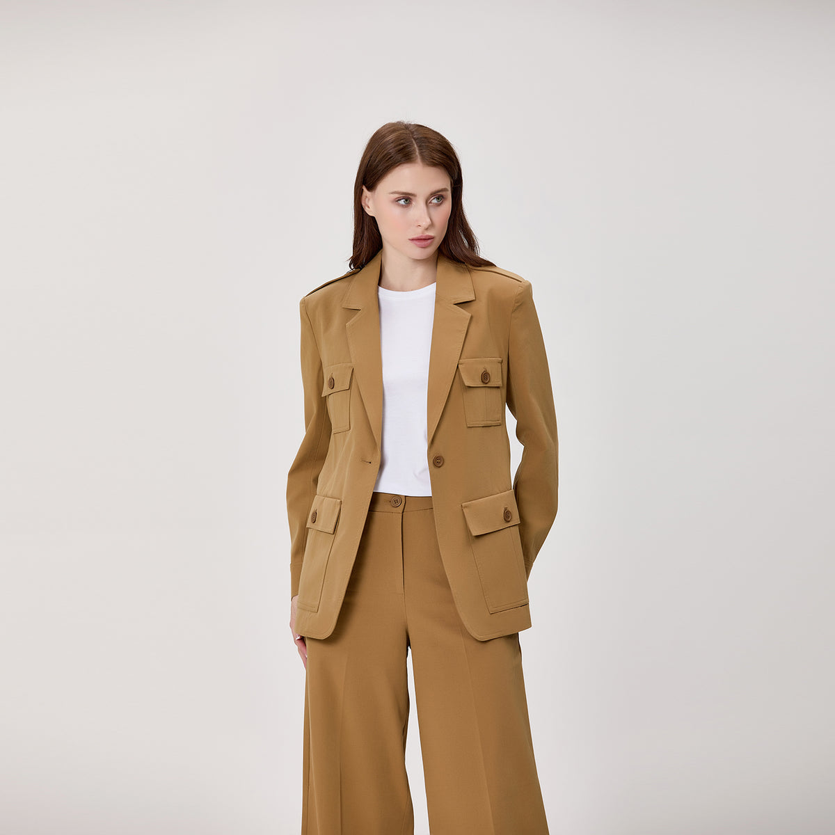 Veste Saharienne à Ceinture et Poches à Rabat