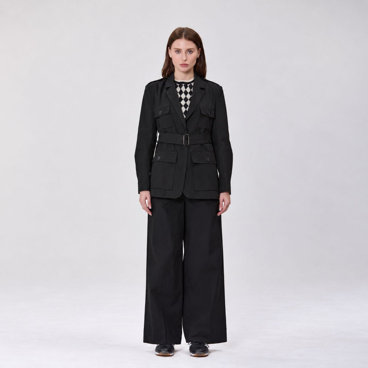 Veste Saharienne à Ceinture et Poches à Rabat