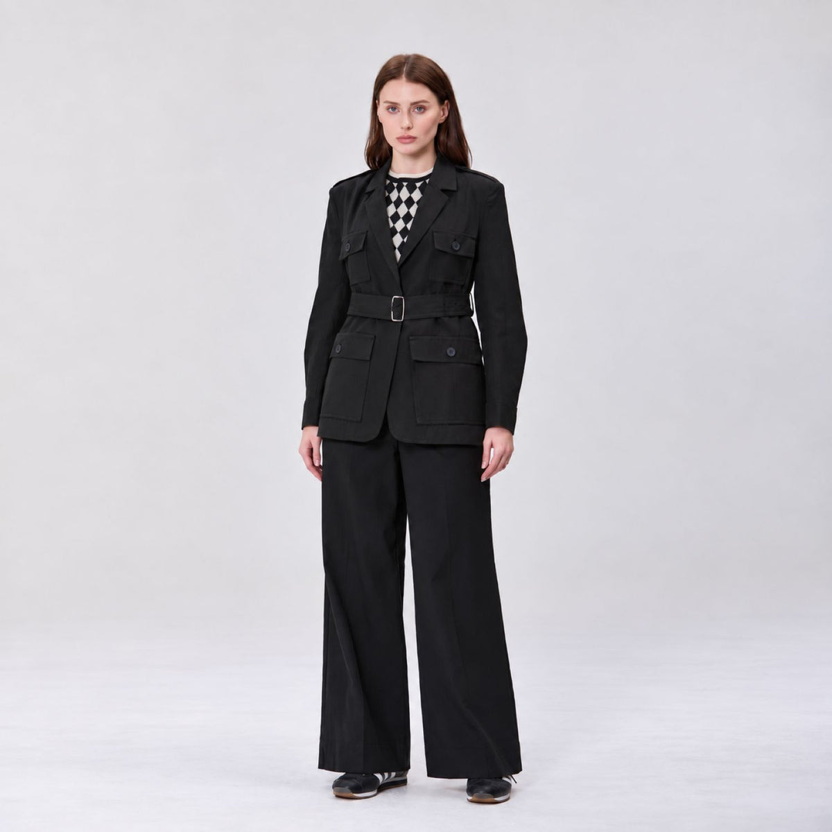 Veste Saharienne à Ceinture et Poches à Rabat