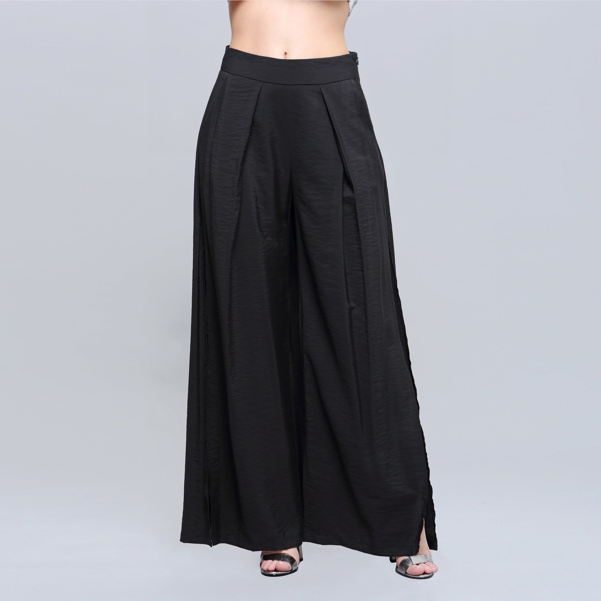 Pantalon large avec panneau de jupe arrière