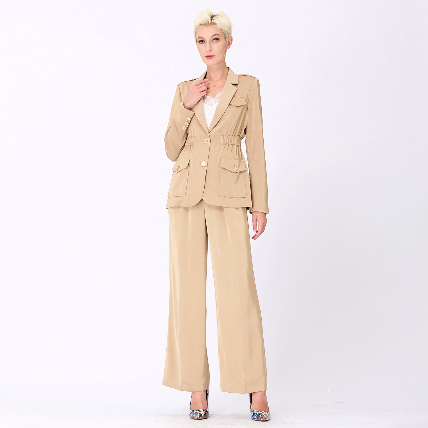 Pantalon droit à plis