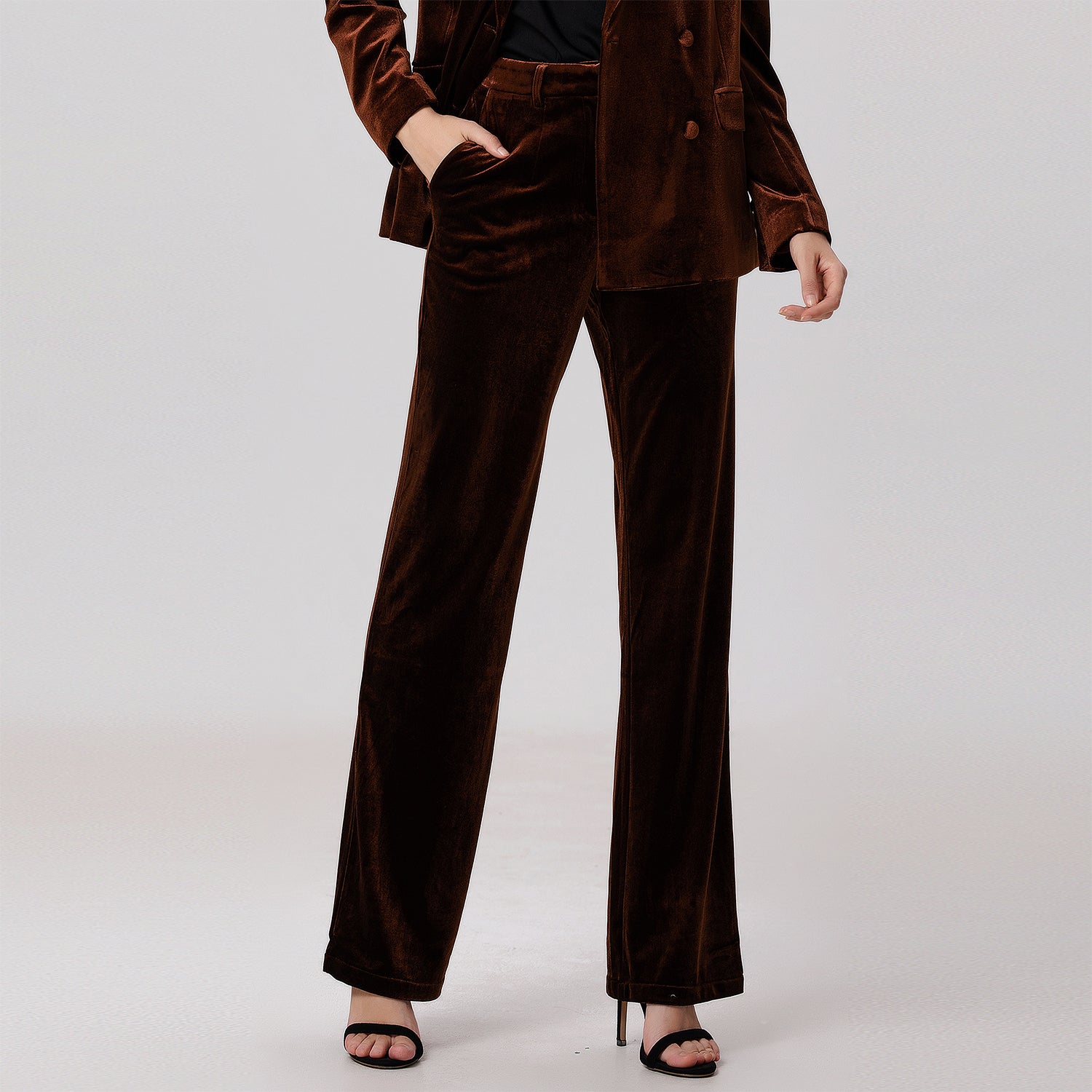 Pantalon droit en velours