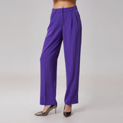 Pantalon droit de tailleur à plis