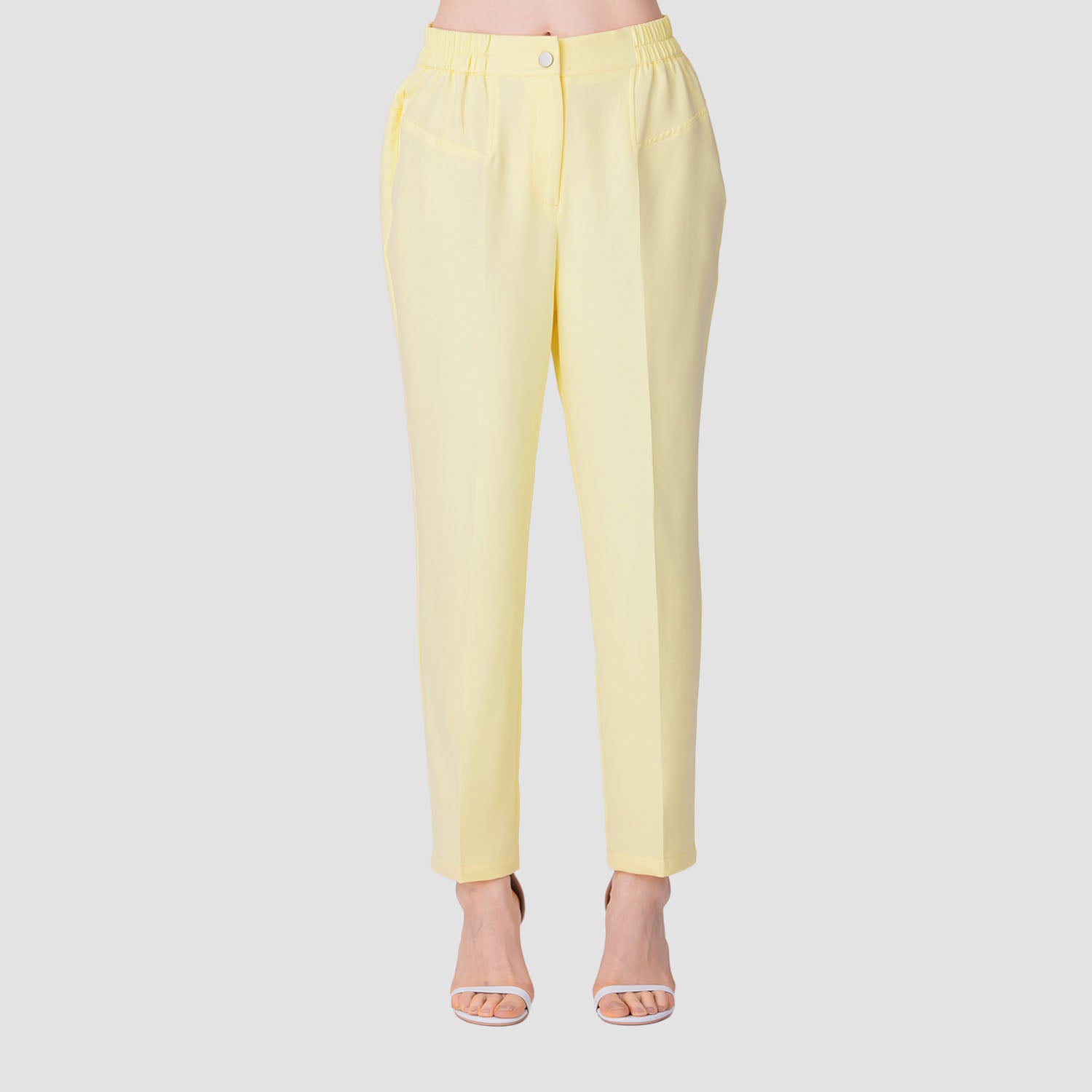 Pantalon carotte fuselé avec taille élastique - Smart & Joy