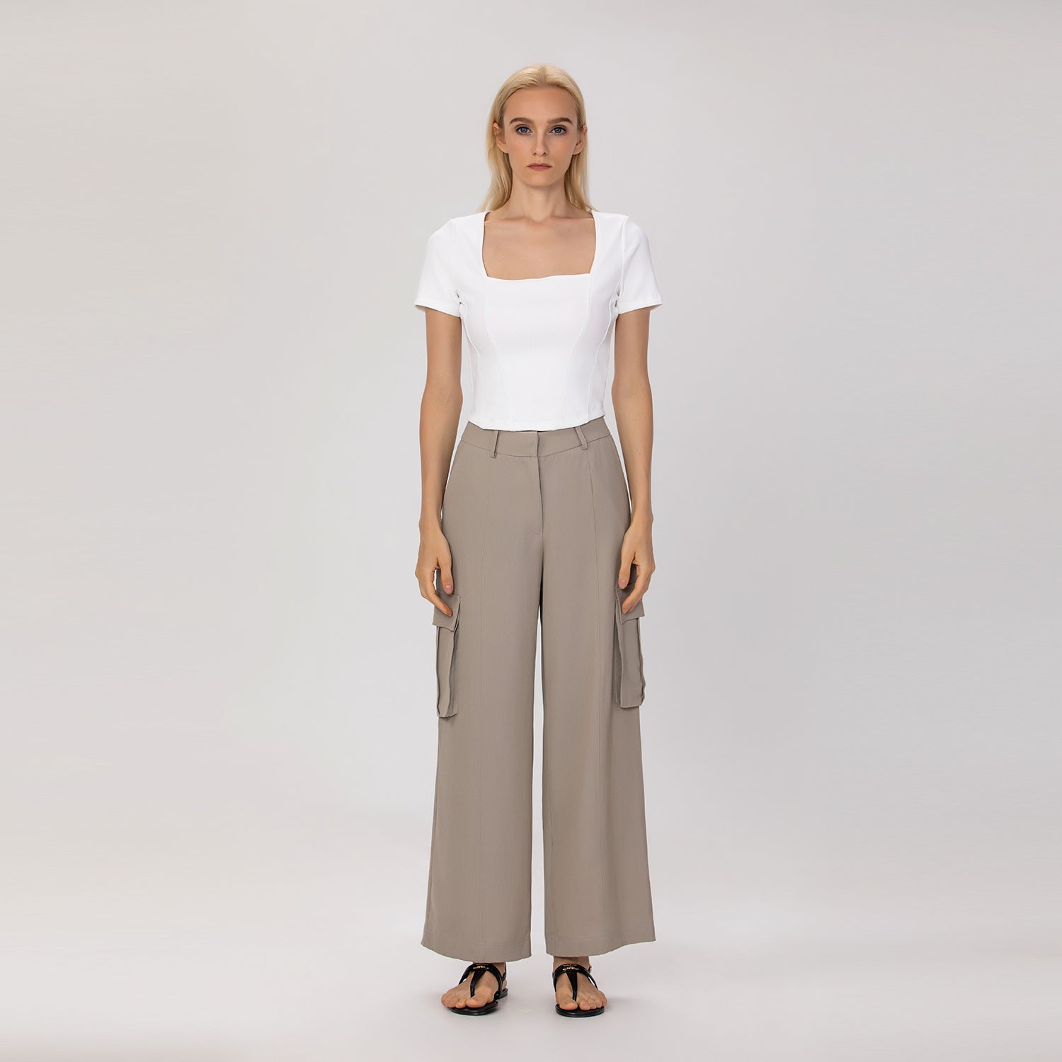 Pantalon cargo large à poches