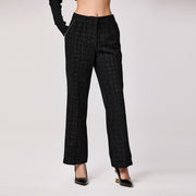 Pantalon droit en tweed