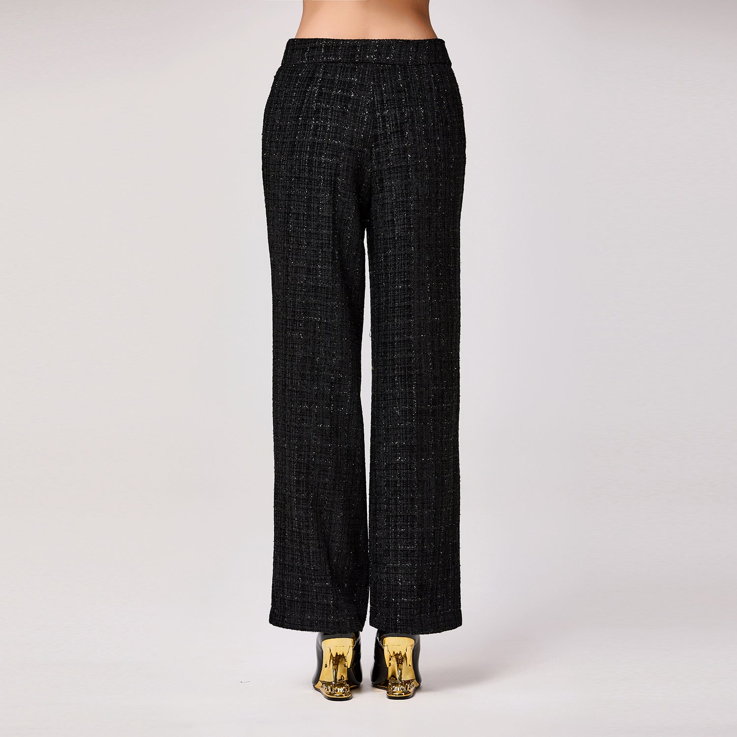 Pantalon droit en tweed