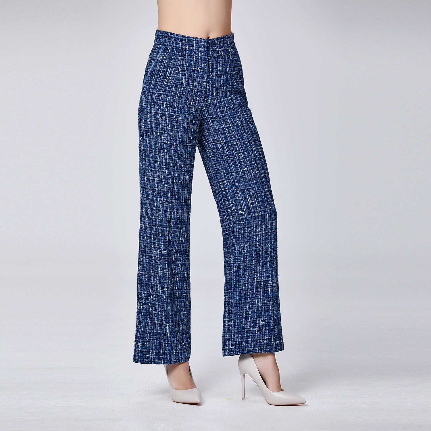 Pantalon droit en tweed
