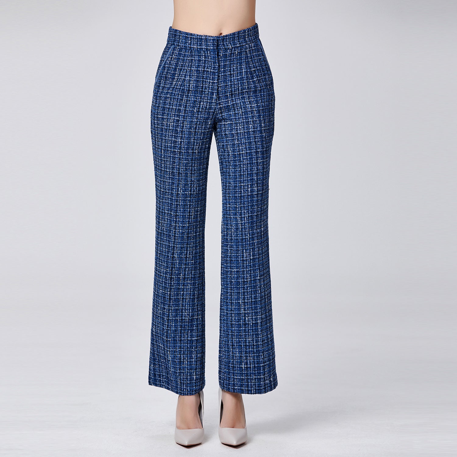 Pantalon droit en tweed