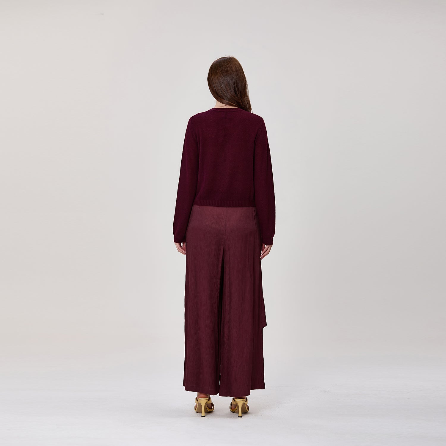 Pantalon large effet jupe portefeuille