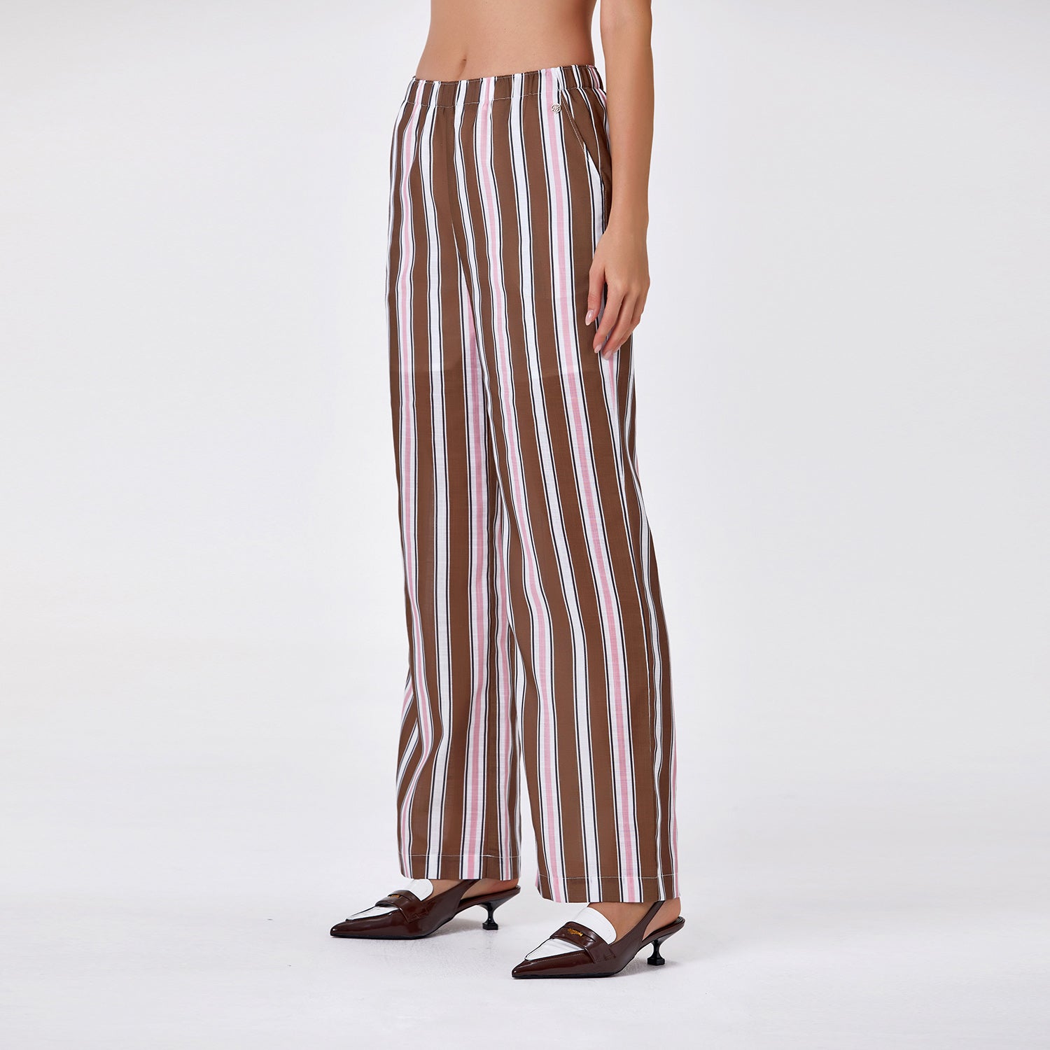 Pantalon large à rayures