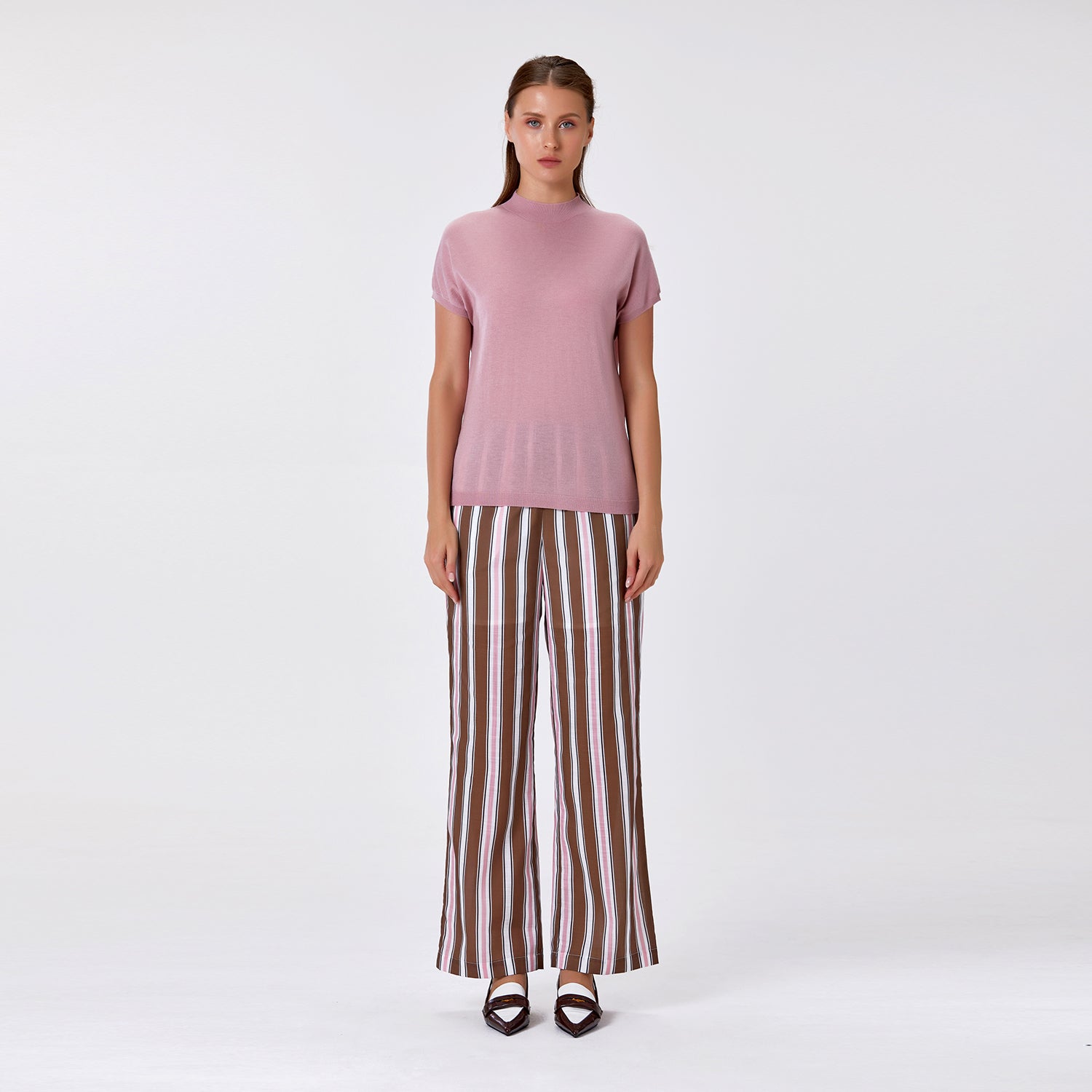 Pantalon large à rayures