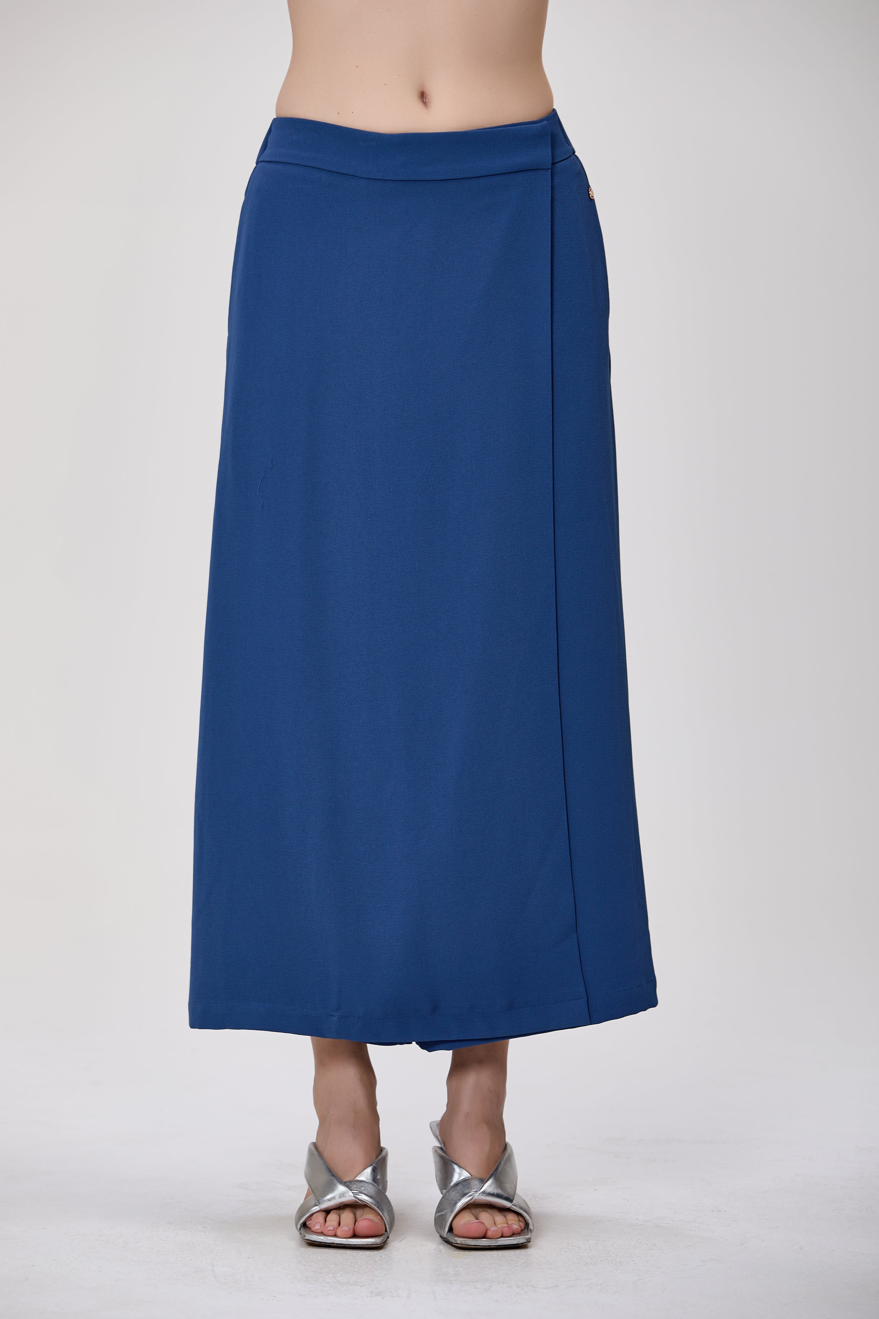 Pantalon jupe-culotte large effet portefeuille