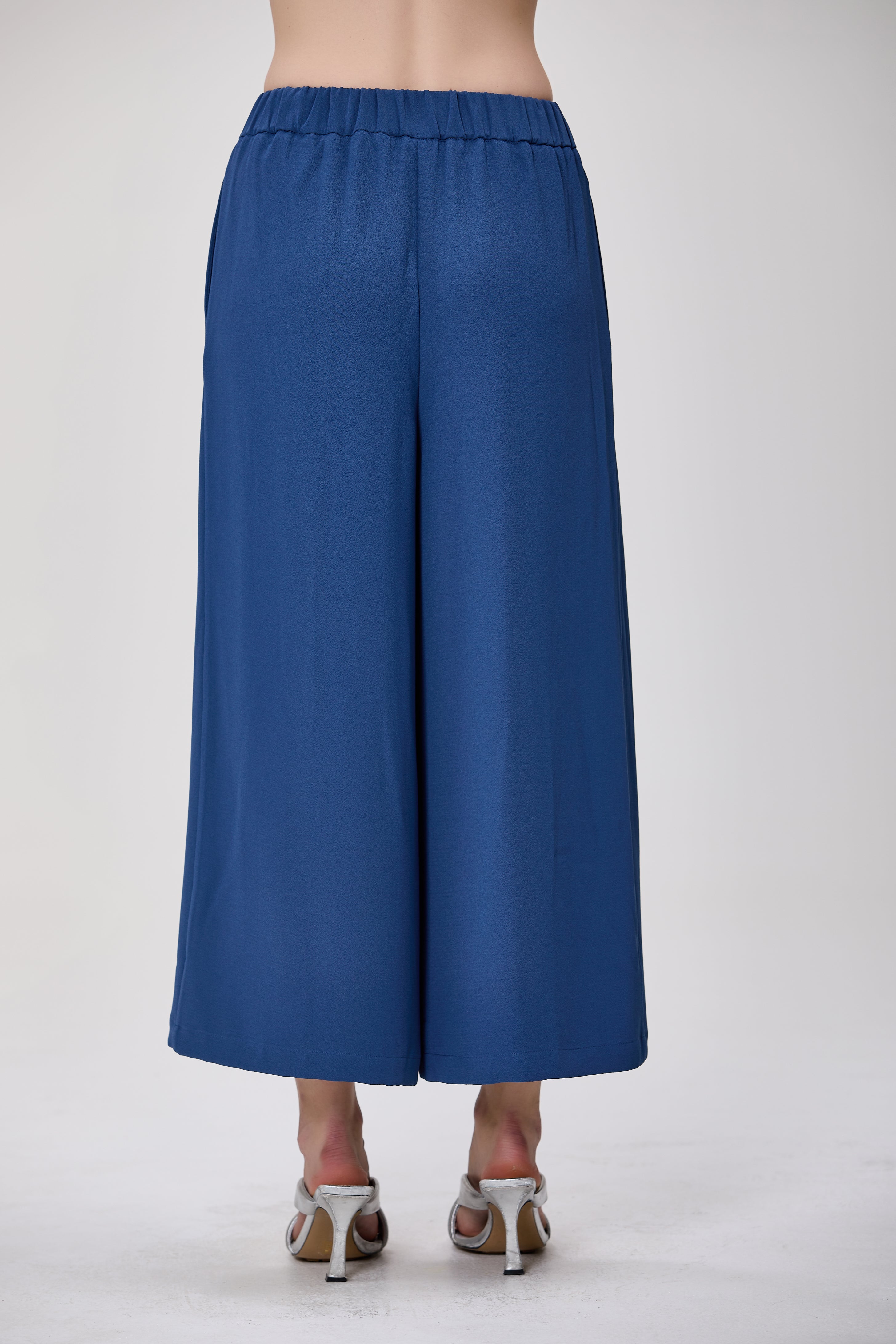 Pantalon jupe-culotte large effet portefeuille