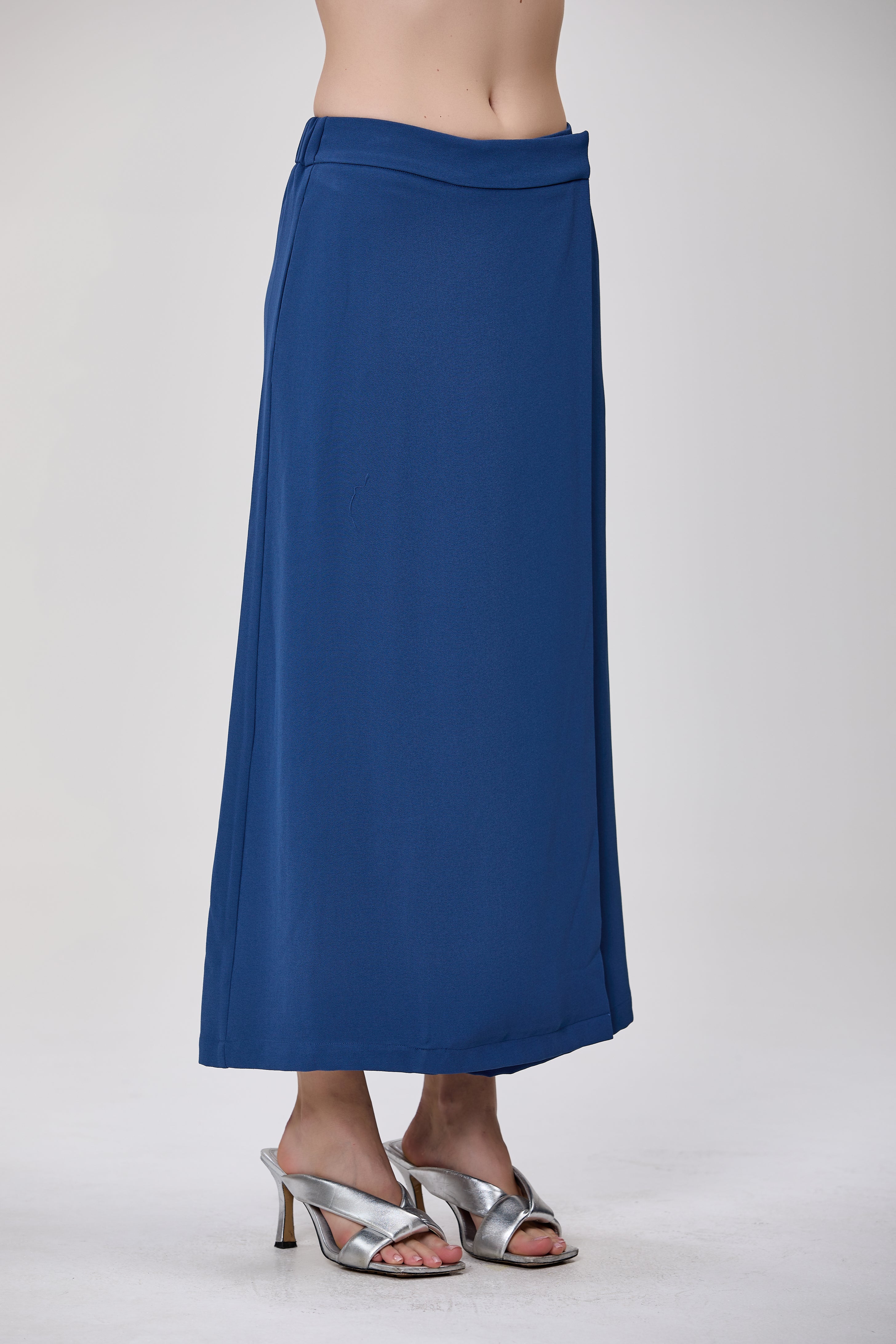 Pantalon jupe-culotte large effet portefeuille