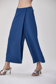 Pantalon jupe-culotte large effet portefeuille