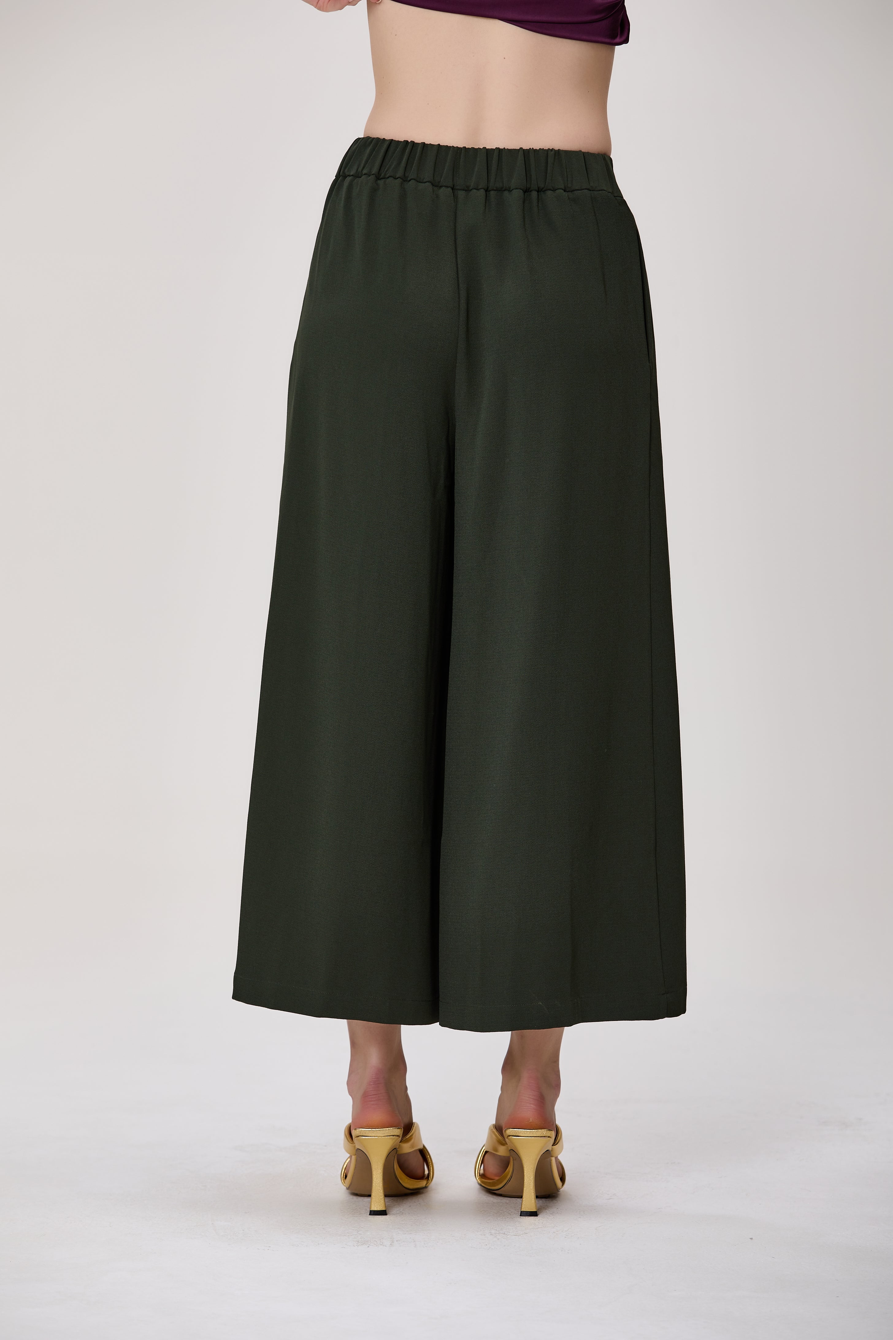 Pantalon jupe-culotte large effet portefeuille