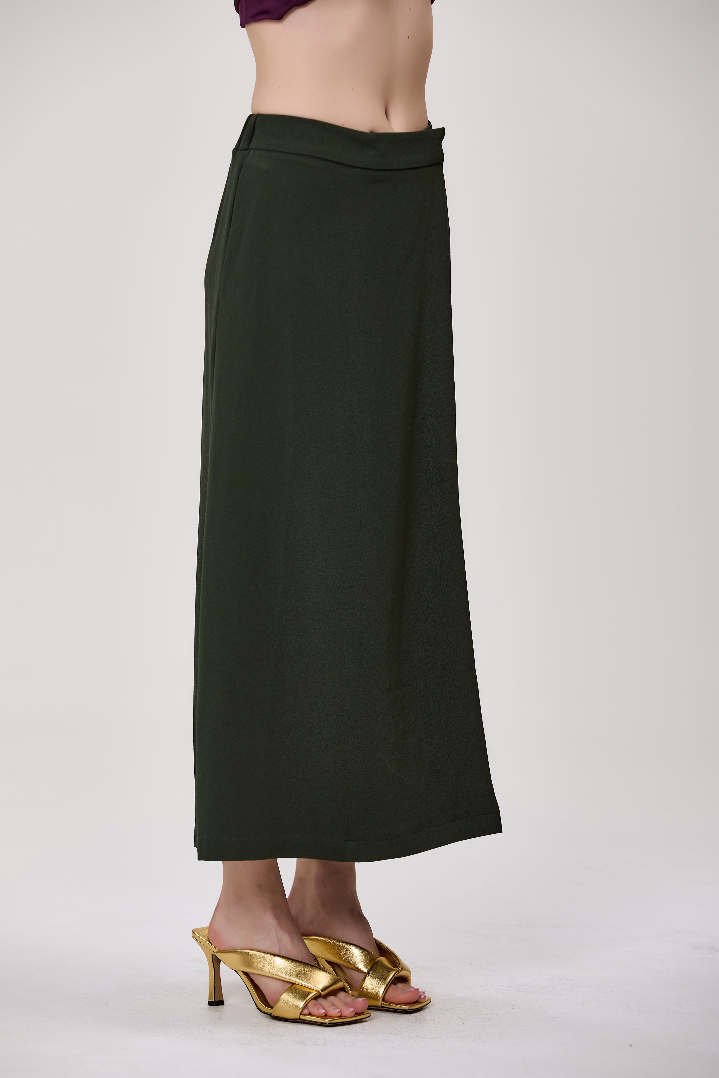 Pantalon jupe-culotte large effet portefeuille