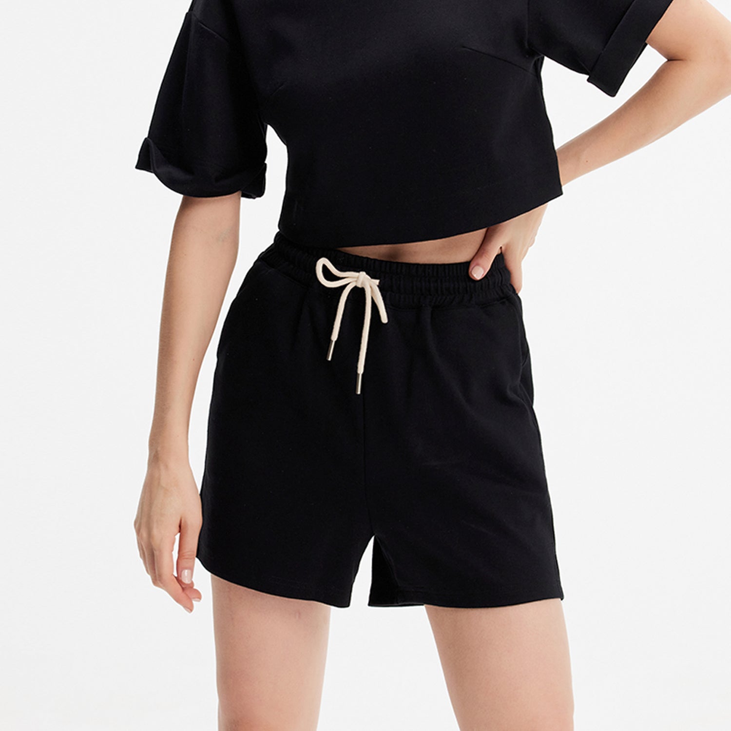 Short coton à cordon