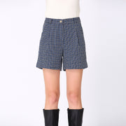Short micro à motif carreaux