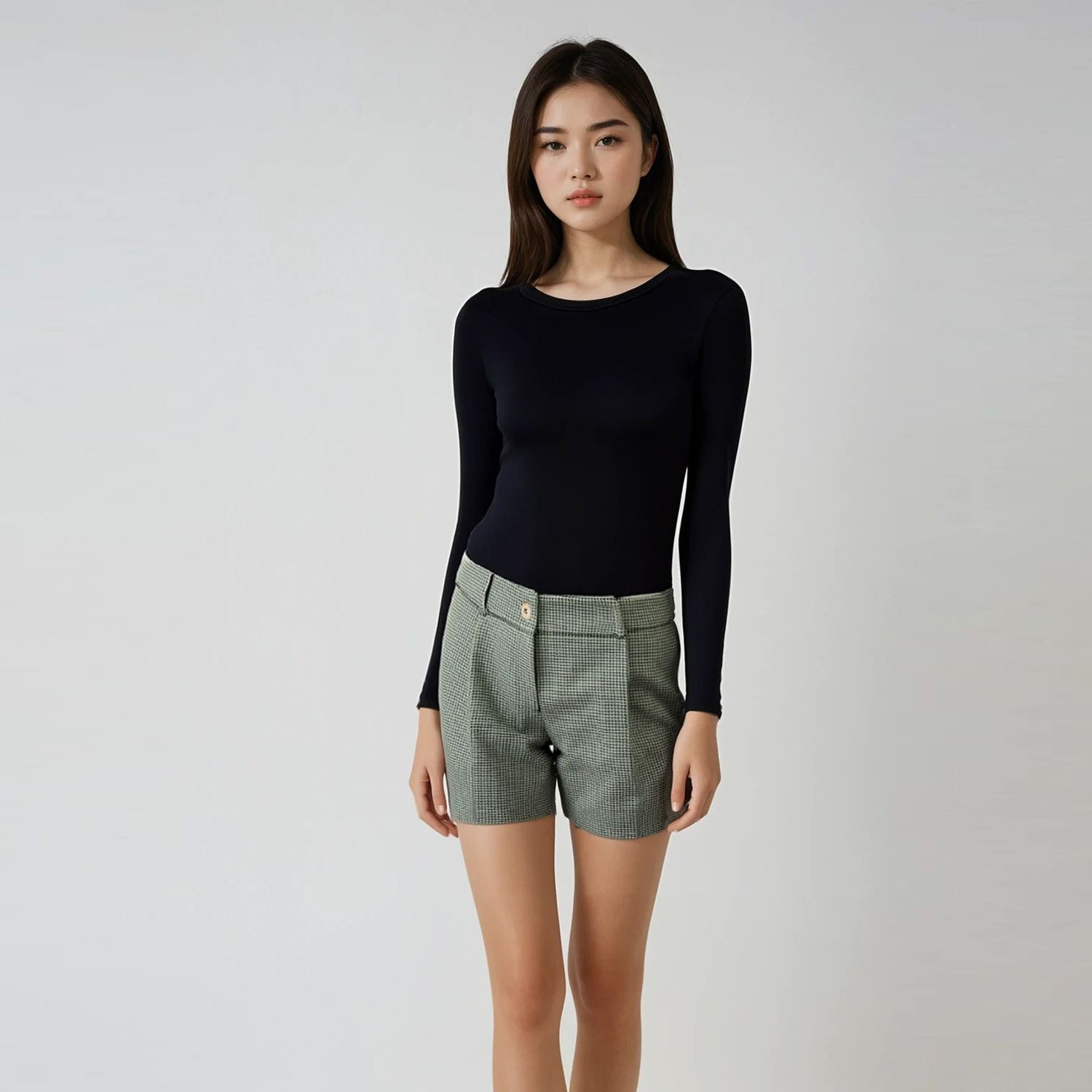Short micro à motif pied-de-poule