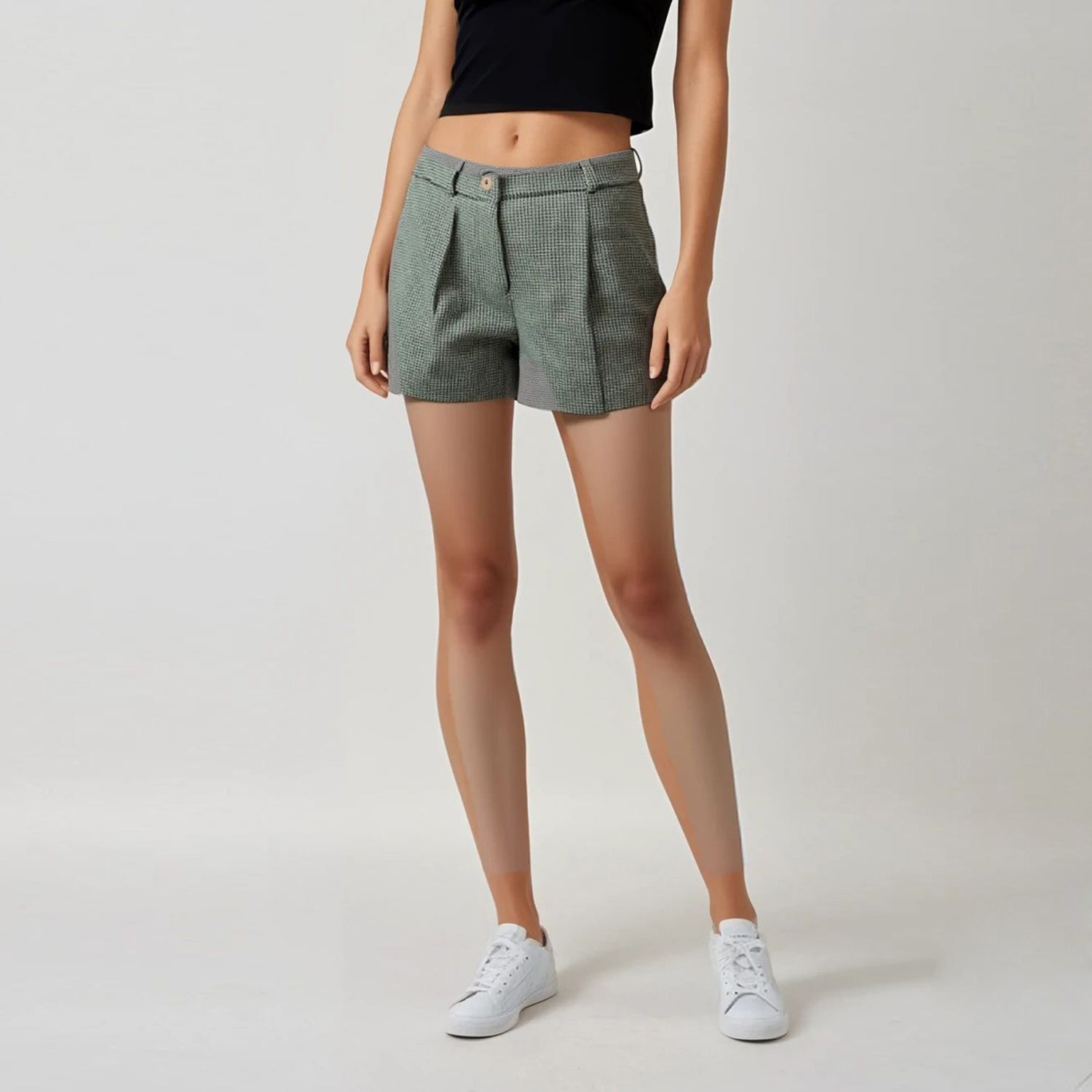 Short micro à motif pied-de-poule
