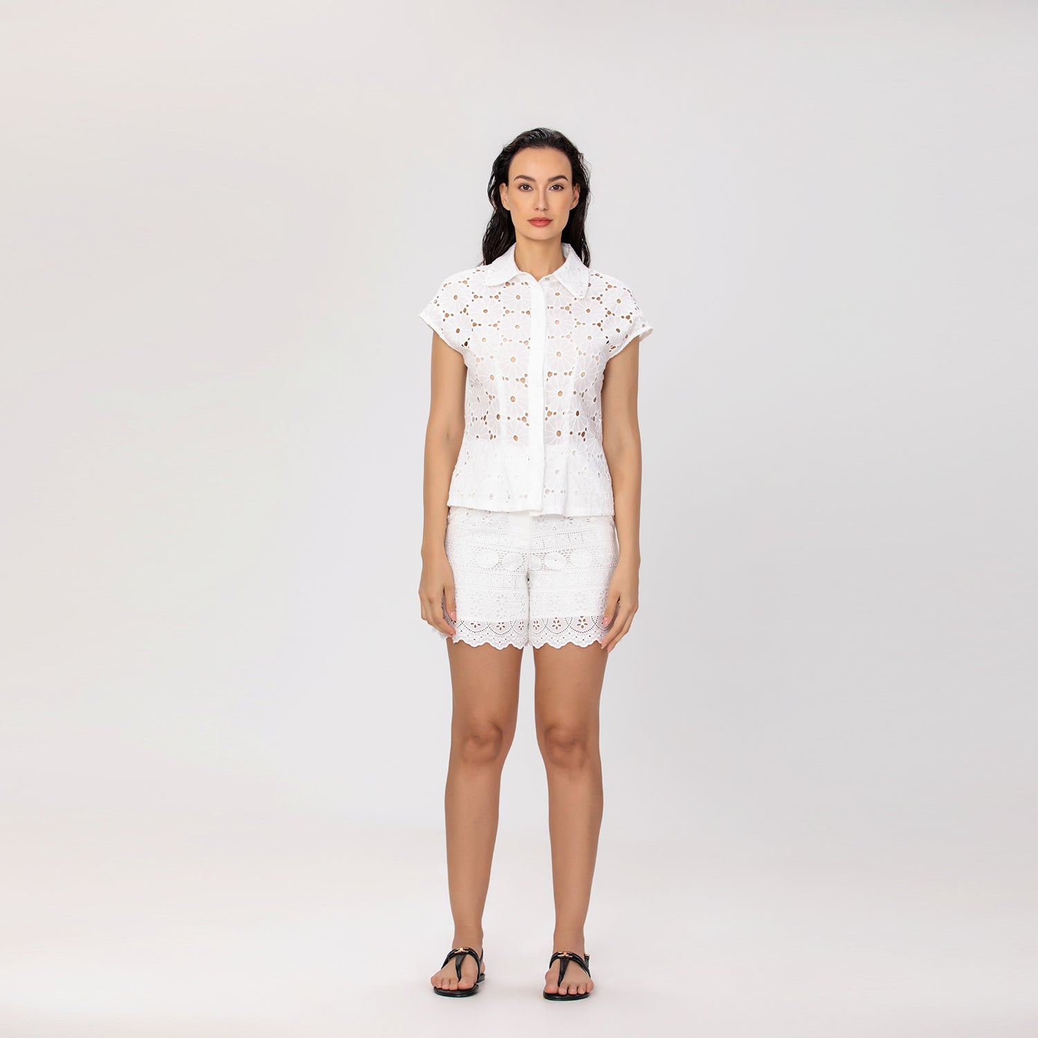 Short brodé à ourlet festonné - Smart & Joy