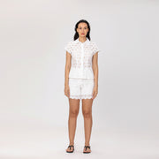 Short brodé à ourlet festonné - Smart & Joy