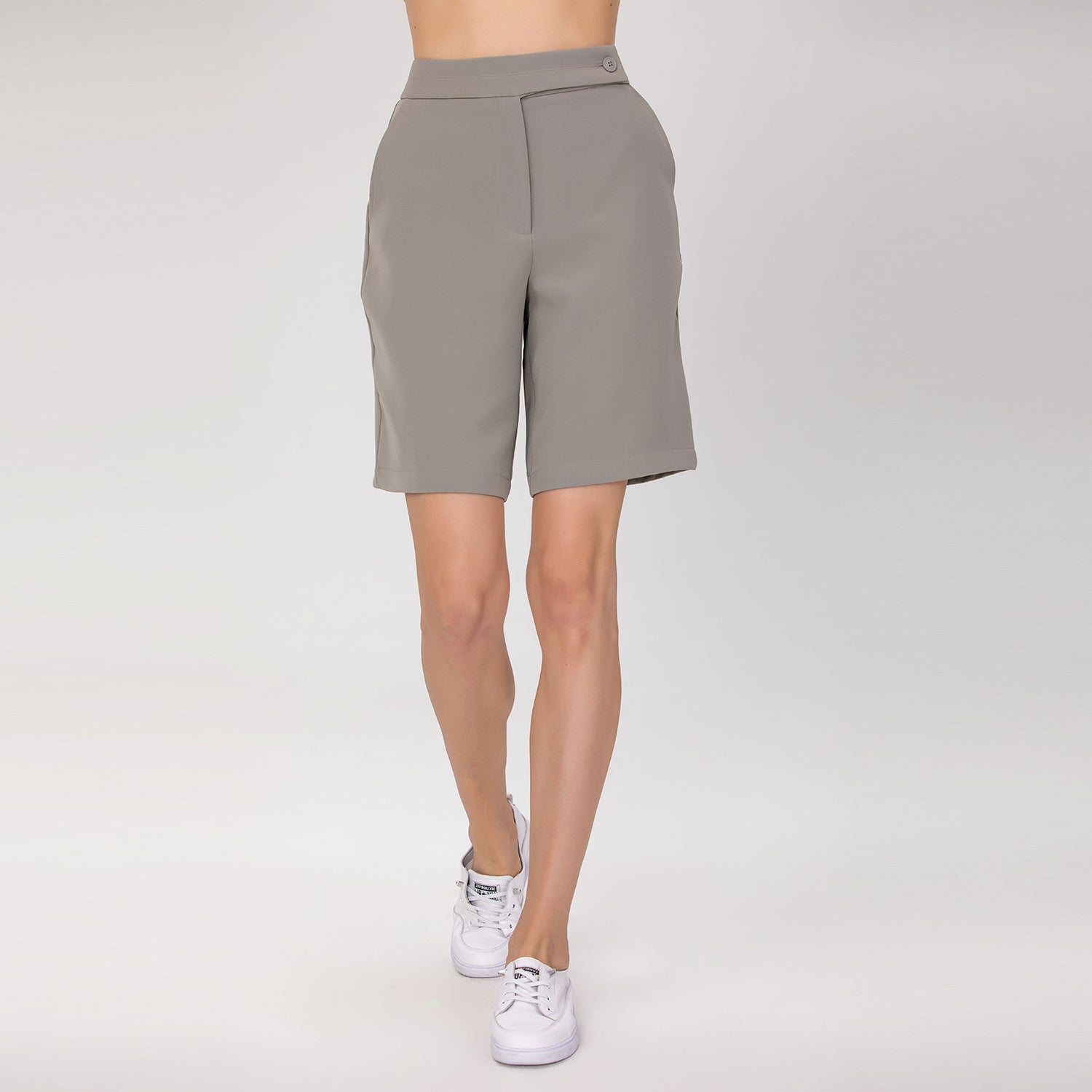 Bermuda taille haute à coupe droite