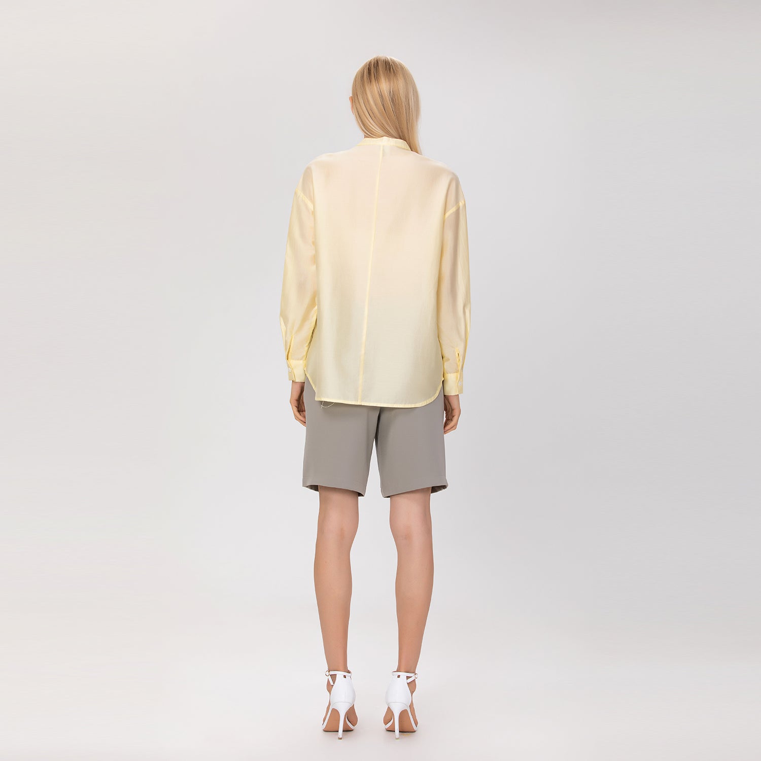 Bermuda taille haute à coupe droite