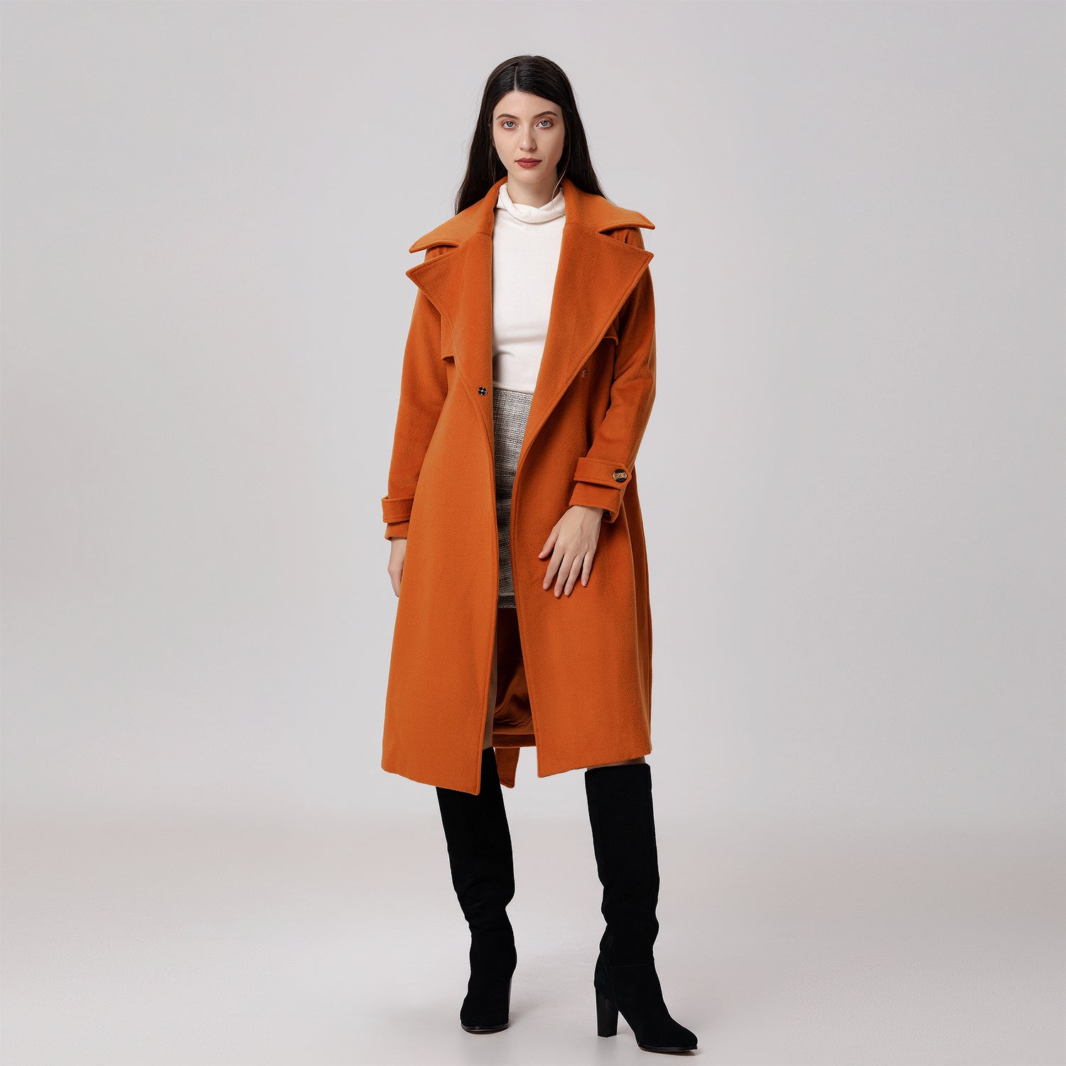 Manteau en laine à larges bas-volets