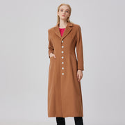 Long manteau tailleur en laine