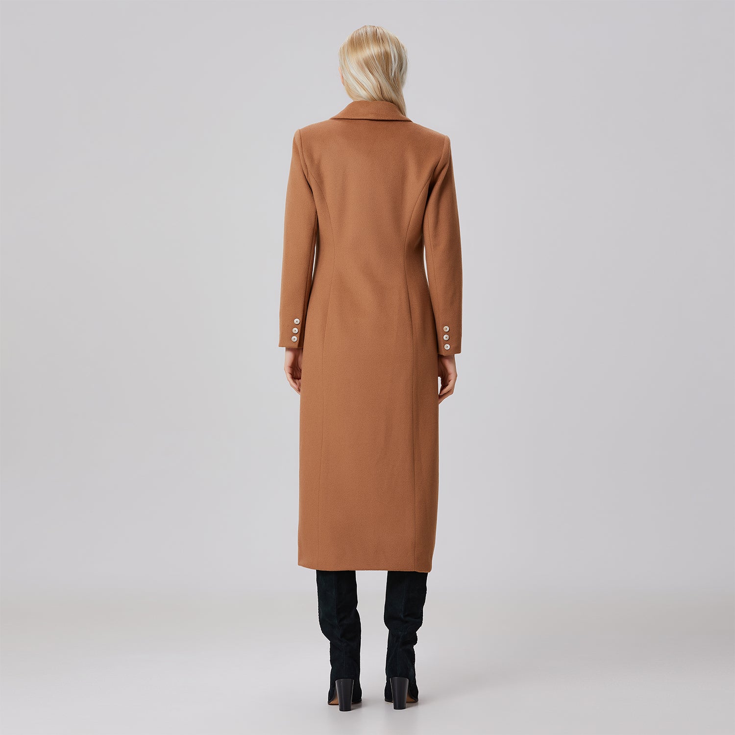 Long manteau tailleur en laine